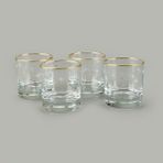 Rakle Star Altın Yaldızlı 4'lü Bardak Seti - Sarı / Şeffaf - 300 ml - Sarı - Şeffaf