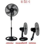 Raks 16INÇ / 40CM 55W 3 Ü 1 Arada Ayaklı - Duvar ve Masa Tipi Vantilatör 3 Kademe 220V