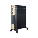 Raks 2300 W Elektrikli Yağlı Radyatör 11 Dilim Zemin Tipi Enerji Tasarruflu İç Mekan Isıtıcı - Siyah - Gold