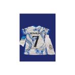 R€al Mædrid Cr7 Cristiano Ronaldo Özel Tasarım Dragon Bayaz-Mavi Çocuk Forması 3 Lü Set