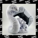 Ralen Yılan ve Kafatası Tasarımlı Ps5 Dualsense Controller Standı – 3D Baskı Dekoratif Oyun Kolu Tutucu, Gamer Masaüstü Aksesuarı - Beyaz