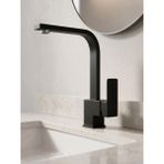 Ralken Kare Model Siyah Banyo Lavabo Bataryası Musluğu - %100 Pirinç, Paslanmaz, Ağır Gövde