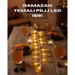 Ramazan Işıkları Pilli Altın Fener Tasarımlı Dekoratif Led Aydınlatma Vitrin