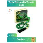 Ramazana Özel Lcd Ekran Hafızalı Hac Umre Mevlüt Kandil Hediyesi 5 Çift Taşlı Zikirmatik Tesbih Seti