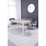 Rambla Mdf Açılır Lak Panel Mutfak Masa Sandalye Takımı 80*130CM - Beyaz - 80x130