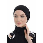 Ramellia Siyah Silikonlu Dikişsiz Kaymaz Bone , Şal Bonesi , Kaymaz Eşarp Bonesi , Tesettür Bone