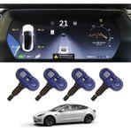 Ramm Tesla Model Y - Model 3 Orijinal Bluetooth Lastik Basıncı Sensörü Tps - 4 Adet - Mavi