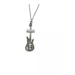 Rammstein Elektro Gitar Figürlü Endüstriyel Metal Kolyesi – Unisex - 60 Cm