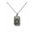 Ramones Logo Gümüş Renk Unisex Kolye – Punk Rock Ve Metal Zincir Tasarım