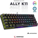 Rampage Ally K11 Siyah 12 Işık Modlu Blue Switch Mekanik Antighosting Bilek Destekli Oyuncu Klavyesi