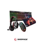 Rampage Bygamex K2 Süper 4'lü Oyuncu Mouse Pad + Mouse + Klavye + Kulaklık Set