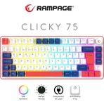 Rampage Clicky 75 Beyaz/lacivert/kırmızı Mekanik Hisli Rgb Q Membrane Oyuncu Klavyesi - Çok Renkli