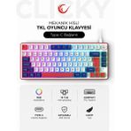 Rampage Clicky 75 Beyaz/lacivert/kırmızı Mekanik Hisli Rgb Q Membrane Oyuncu Klavyesi - Çok Renkli