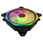 Rampage Coolwınd F1 38Cfm 1200Rpm 3-12Cm Argb Fan Kontrolcü Hub+Kumandalı 6Pin Siyah Kasa Fan Kiti