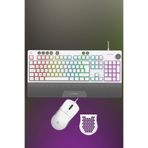 Rampage ECLIPSE Beyaz Usb RGB Aydınlatmalı Q Gaming 4 Tuş Makrolu Oyuncu Klavye Mouse Set