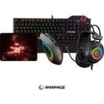 Rampage Hydra R6 Siyah Red Switch RM-K19 Siyah Kulaklık Makrolu Rgb Mouse + Mousepad 4lü Oyuncu Seti