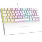 Rampage K60 Plower Beyaz 12 Işık Modlu Mekanik Bilek Destekli Blue Switch Gaming Oyuncu Klavye