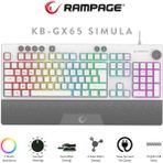 Rampage KB-GX65 Sımula Beyaz USB Rgb Aydınlatmalı 4 Makro Tuşlu Bilek Destekli Gaming Oyuncu Klavyesi