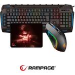 Rampage KB-R63 Stage Makrolu Klavye SMX-R63 Rgb Mouse + Mousepad 3lü Oyuncu Seti - Siyah