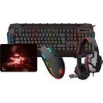 Rampage KB-R63 Stage Makrolu Klavye Sn-R9 Kulaklık R63 Rgb Mouse + Mousepad 4lü Oyuncu Seti - Siyah