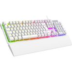Rampage KB-RX77 Runner Beyaz USB Rainbow Aydınlatmalı Q Bilek Destekli Gaming Klavye