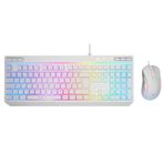 Rampage KM-R57 Seraphic Beyaz RGB Aydınlatmalı Q Oyuncu Multmedia Klavye ve 12800 DPI Mouse Gaming Set