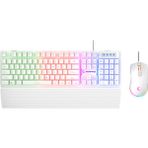 Rampage Km-Rx7 Fortuna V2 Gökkuşağı Aydınlatmalı USB Beyaz Gaming Combo Us Layout English (Ingilizce Q Klavye) Gaming Klavye + 12800 Dpi Mouse