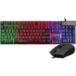 Rampage KM-RX9 Cypher USB Gökkuşağı Zemin Aydınlatmalı Siyah Oyuncu Klavye Mouse Set