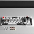 Rampage Loyal Pro Beyaz/gri 3 Bt + 2.4 IPS Ekranlı Red Switch Rgb Mekanik Kablosuz Klavye - Açık Beyaz - Gri