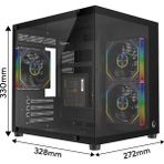 Rampage Lumıd 750W 80 Plus Bronze M-Atx Temperli Camlı 3*12CM Argb Fan Siyah Oyuncu Kasası - .