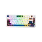 Rampage Quell Pro Ekranlı Hot Swap 2.4G + BT Wireless RGB Gasket Oil Switch Türkçe Q PBT Mekanik Gaming Klavye Beyaz