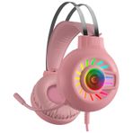 Rampage RM-K44 Zengibar Pembe 7.1 Surround Mikrofonlu RGB Oyuncu Kulaklığı