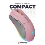 Rampage SMX-R21 Compact Usb Pembe Rgb Ledli Makrolu Drag Click Oyuncu Mouse Pembe