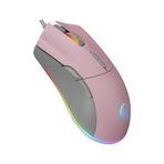 Rampage Smx-r21 Compact Usb Pembe/gri Rgb Işıklı+macro 7200dpi / 1000hz Gaming Oyuncu Mouse Rampage - pembe