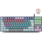 Rampage Snug K14 Gri/beyaz Red Switch Rainbow Aydınlatmalı 87 Tuşlu Tkl Mekanik Klavye Ultra Gaming Oyuncu Klavye