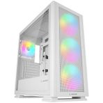 Rampage VANGUARD V2 Beyaz Mesh Easy Temperli Cam Type-C+Usb3.0 4*RGB Fan+Hub E-ATX Big-T Gaming Kasa