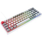 Rampage Yoru Mını Beyaz/Gri Type-C Bağlantılı Outemu Red Swich Q Mekanik Gaming Oyuncu Klavye Rgb