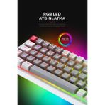 Rampage Yoru Mini Gri/beyaz Type-C Bağlantılı Outemu Red Swich Q Mekanik Gaming Oyuncu Klavye Rgb - Gri - Beyaz