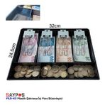 Rampalı Plastik Çekmece Içi Para Düzenleyici 4 Banknot 3 Bozuk Para Gözlü 32 X 24,5 X 3,5cm