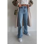 Ramrod Drc Power Likralı Kadın Açık Mavi Kar Yıkama Yüksek Bel Bol Paça Denim Kot Pantolon Lvk-001040a