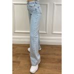 Ramrod Extra Yüksek Bel Likralı Kar Yıkamalı Wide Leg Jean Geniş Paça Kot Pantolon - 25 / 31 - Buz Mavi