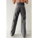 Ramrod Pakel Füme Likralı Süper Yüksek Bel Salaş Jeans Palazzo Pantolon-Wide Leg - 33