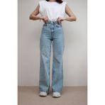 Ramrod Tilya Mavi Likralı Süper Yüksek Bel Salaş Jeans Palazzo Pantolon-Wide Leg - 28