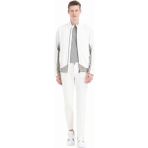 Ramsey Beyaz Regular Fit Dik Yaka Casual Dokuma Mont - 2XL
