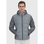Ramsey Gri Regular Fit Kapüşonlu Casual Dokuma Mont - 3XL