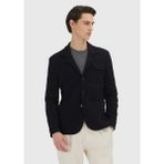Ramsey Koyu Lacivert Slim Fit Erkek Ceket Yün Karışımlı Dokuma Cepli Modern Stil - 46