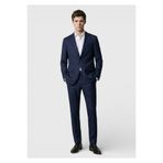 Ramsey Lacivert Kareli Zeroweight Slim Fit %100 Yün Takım Elbise
