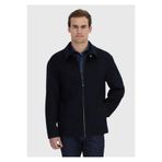Ramsey Lacivert Regular Fit Gömlek Yaka Casual Dokuma Mont