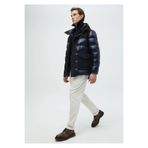Ramsey Lacivert Regular Fit Kapüşonlu Casual Dokuma Kaban