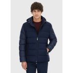 Ramsey Lacivert Regular Fit Kapüşonlu Casual Dokuma Mont - 3XL